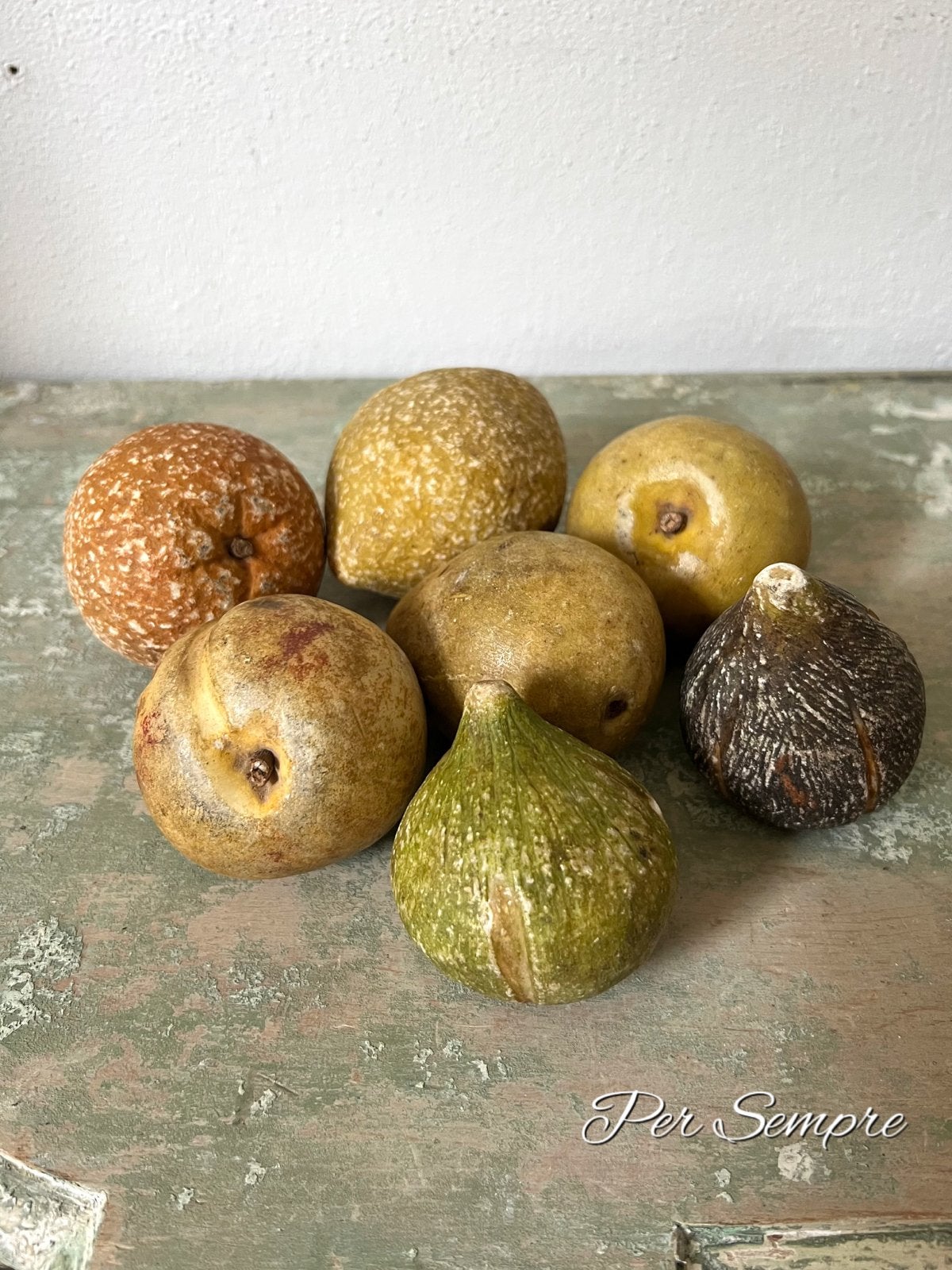 Per Sempre , Prachtige Set Antiek Albast Fruit, Ophalen of Verzenden