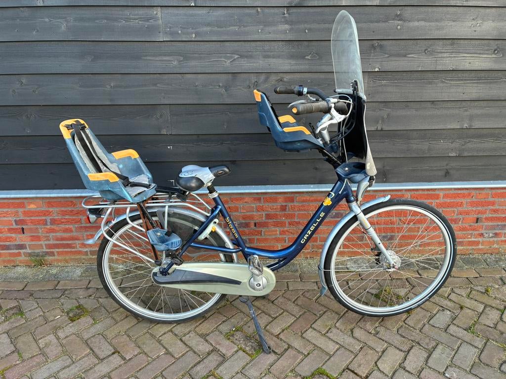 Gazelle bloom moederfiets, Ophalen, 2 zitjes, Windscherm, Gazelle