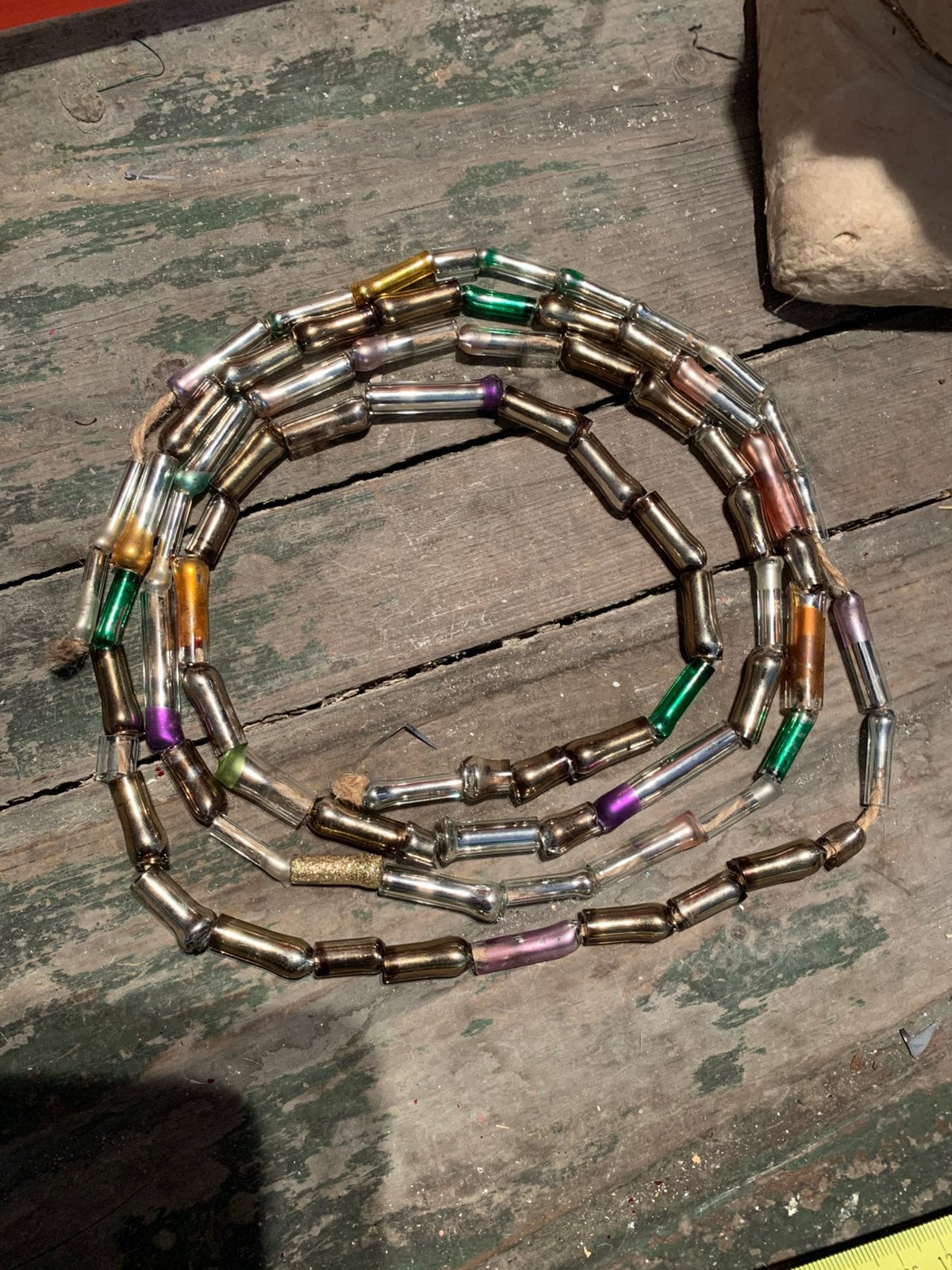 Antieke quirlande kerst kralen ketting, Gebruikt, T, Ophalen of Verzenden, N