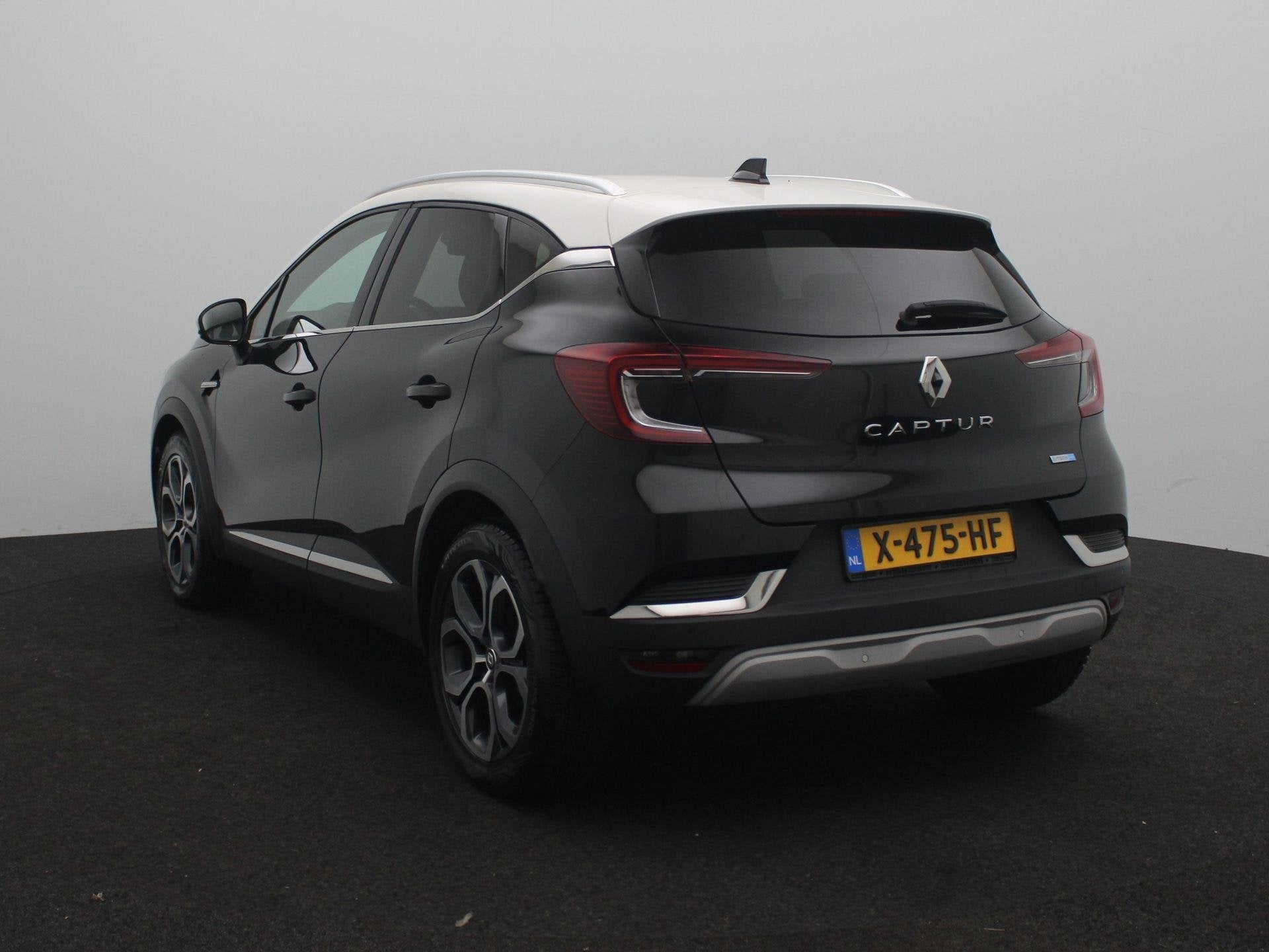 Renault Captur 1.6 E-Tech full hybrid 145 techno | Apple Car, Auto's, Gebruikt, 715 kg, Leder en Stof, Zwart