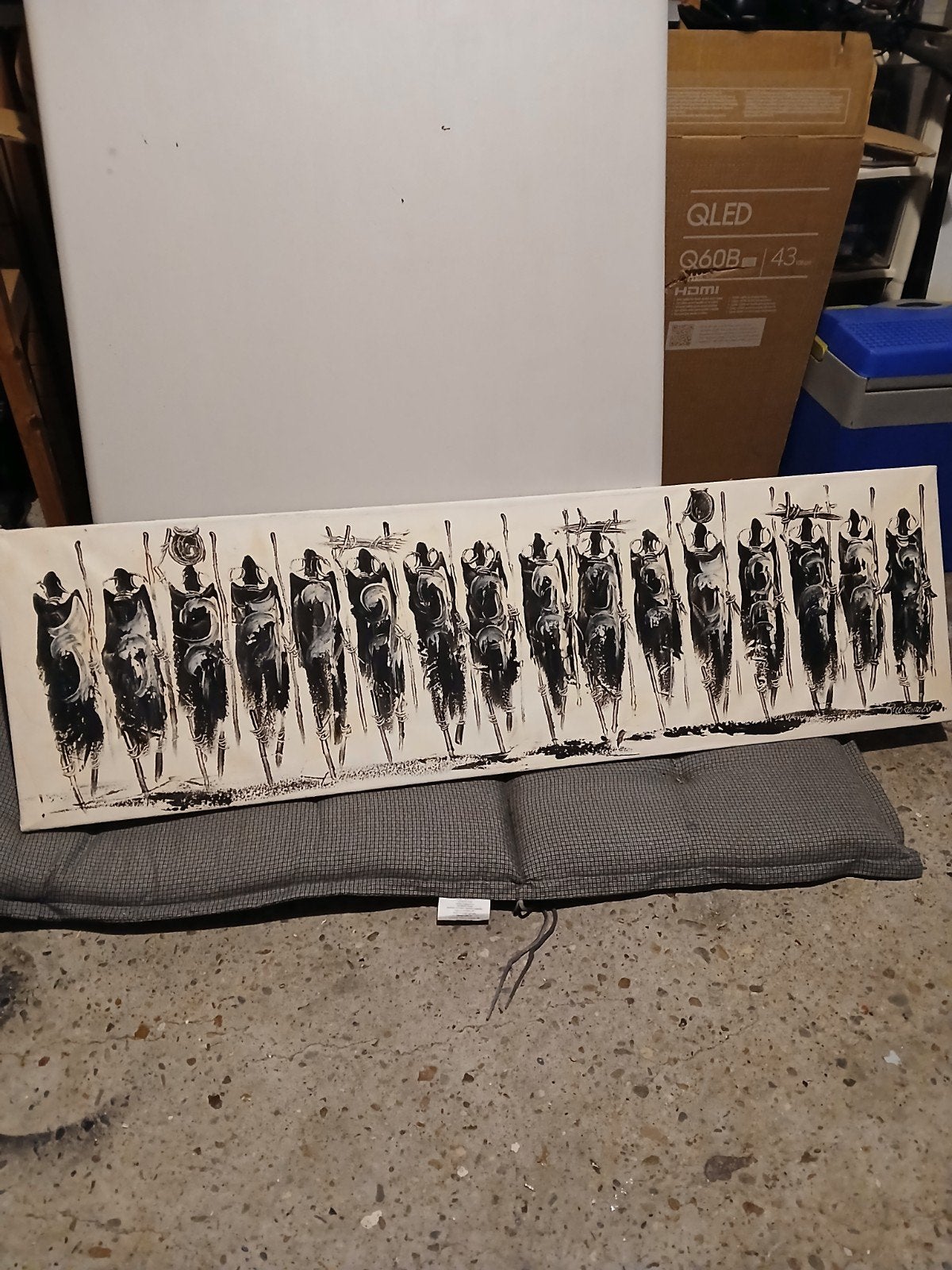 Zwart wit Schilderij abstracte kunst, Ophalen