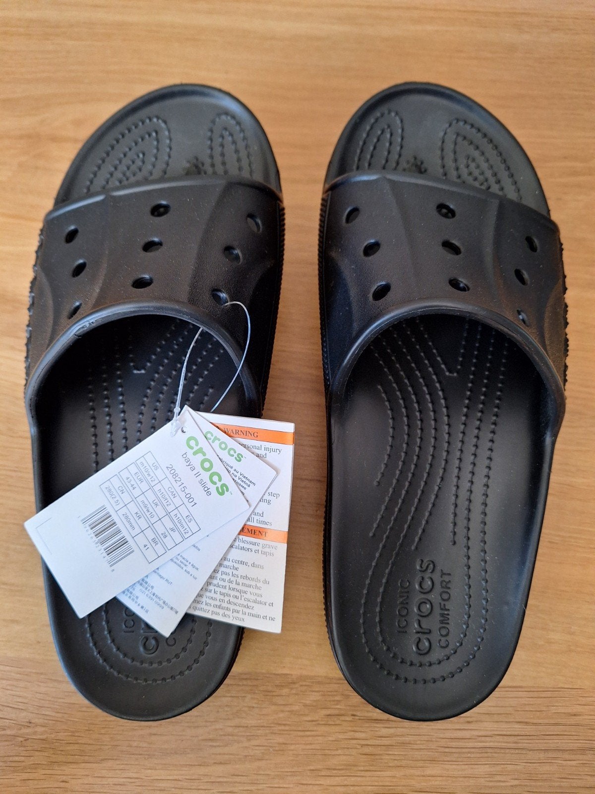 Te Koop: nieuwe zwarte crocs bad slippers, maat 43/44. €10.-, Ophalen of Verzenden, Nieuw, Zwart, Crocs