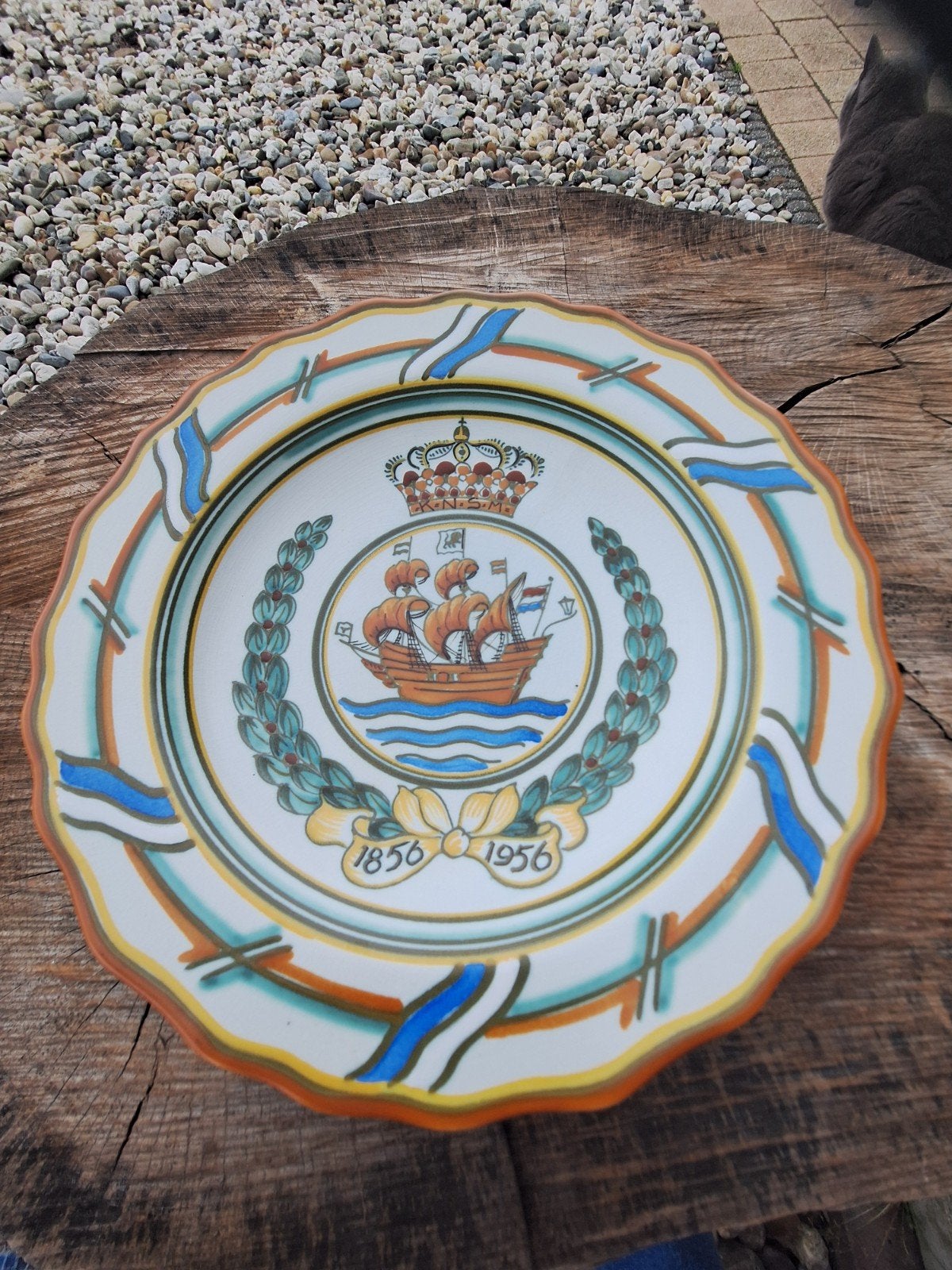 Herdenkingsbord Gouda Plateel 100 Jaar KNSM 1856-1956, Antiek en Kunst, Ophalen of Verzenden