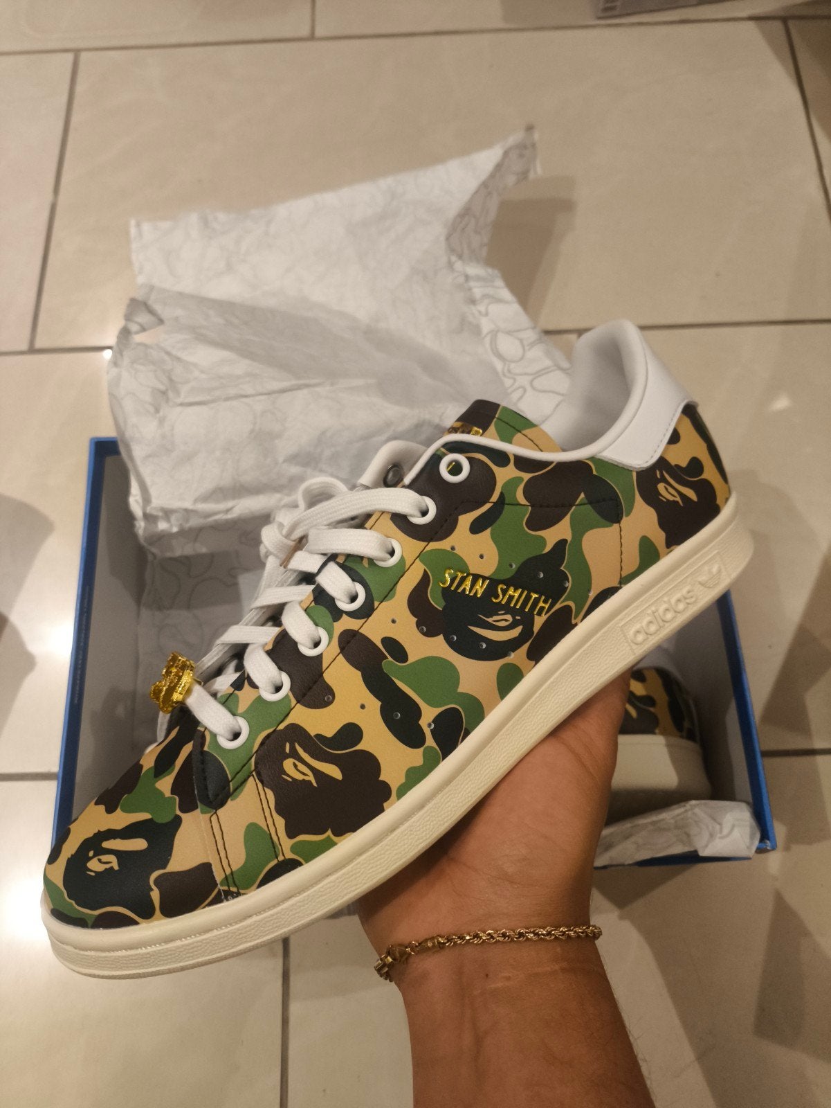 Adidas Stan Smith BAPE Camo Sneakers Maat 44, Overige kleuren, Nieuw, Ophalen of Verzenden, Sneakers of Gympen