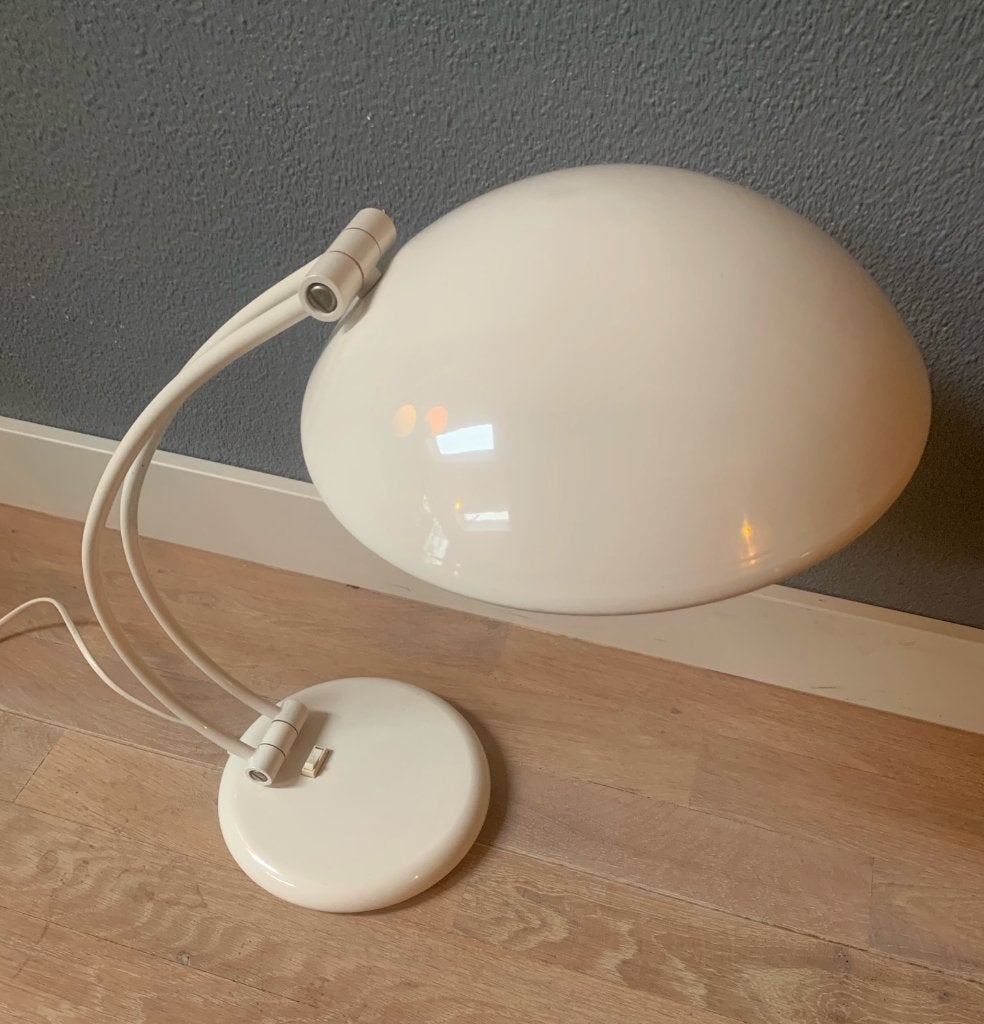 Massive tafellamp Jaeck - vintage retro lamp wit bureaulamp, Ophalen, Bureaulamp, Gebruikt, Overige merken
