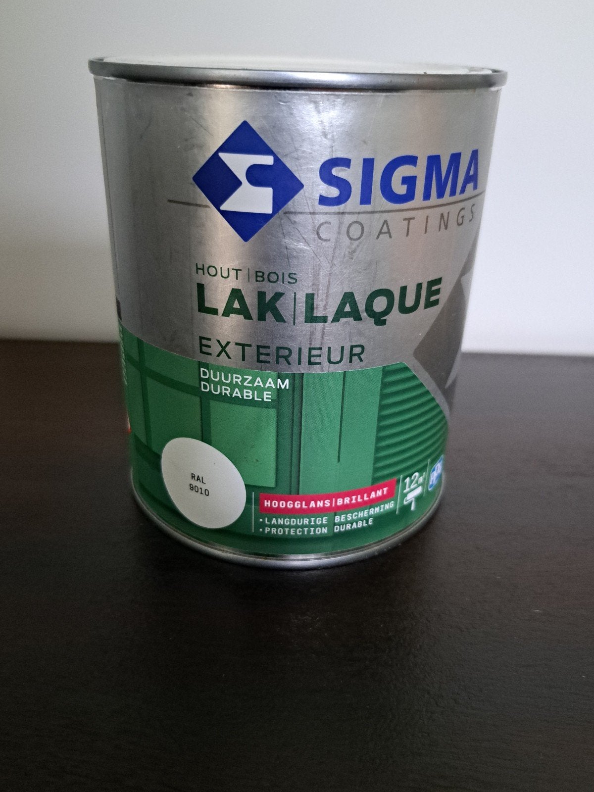 Sigma Buitenlak Exterieur RAL 9010 Hoogglans 750 ml, Doe-het-zelf en Verbouw, Verf, Beits en Lak, Wit, Nieuw, Ophalen of Verzenden