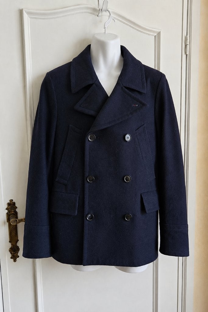 wollen Van Gils jas maat EU 46 (S) tailored fit, Blauw, Gedragen, Maat 46 (S) of kleiner, Van Gils