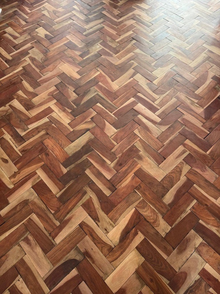 Restpartij antiek rhodisch teak massief hout 9 m2, Ophalen, Minder dan 25 mm, Overige typen, Zo goed als nieuw
