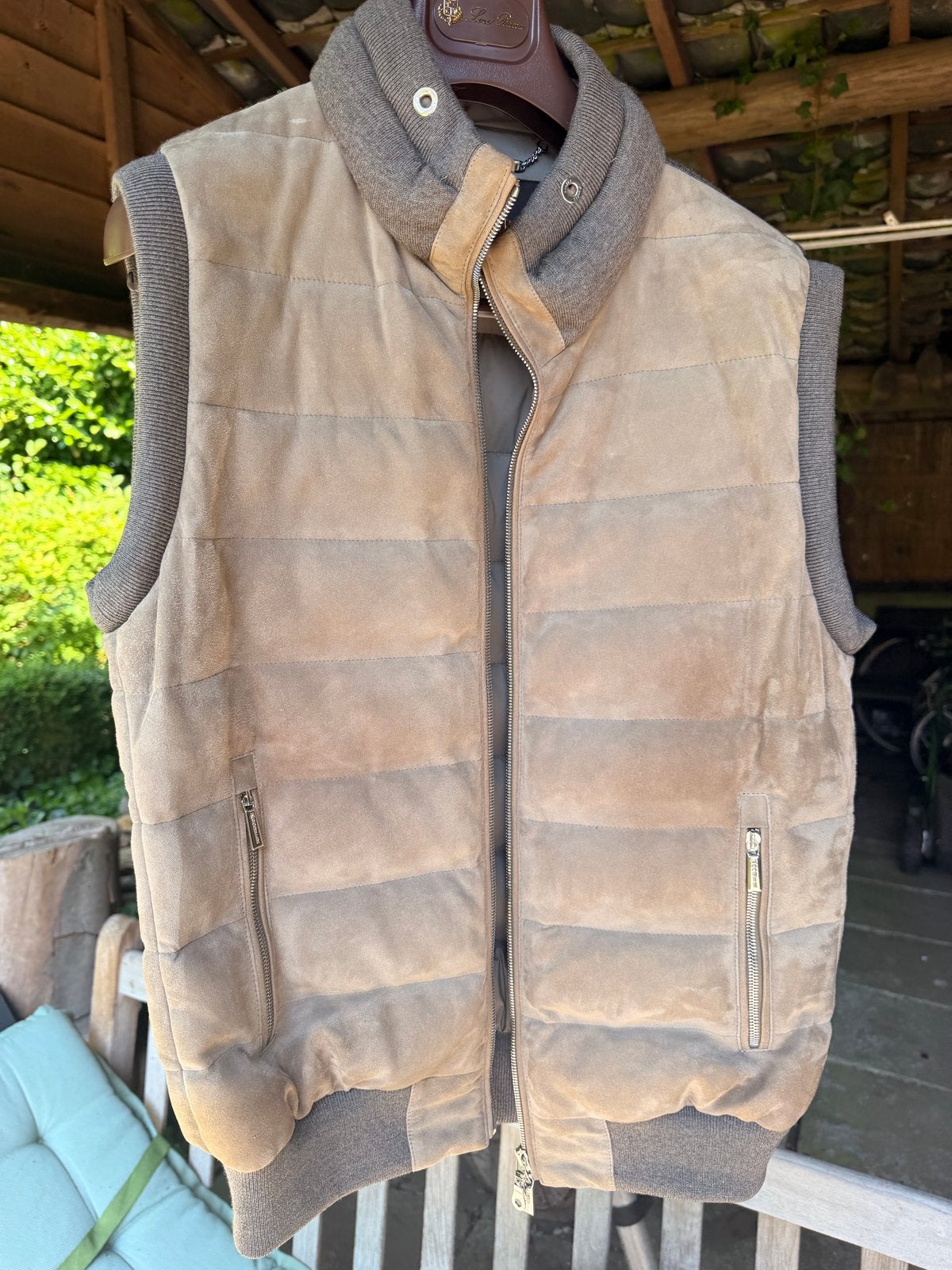 Moorer Verona Leren Bodywarmer - Maat 50 (M), Ophalen, Zo goed als nieuw, Maat 48/50 (M), Beige