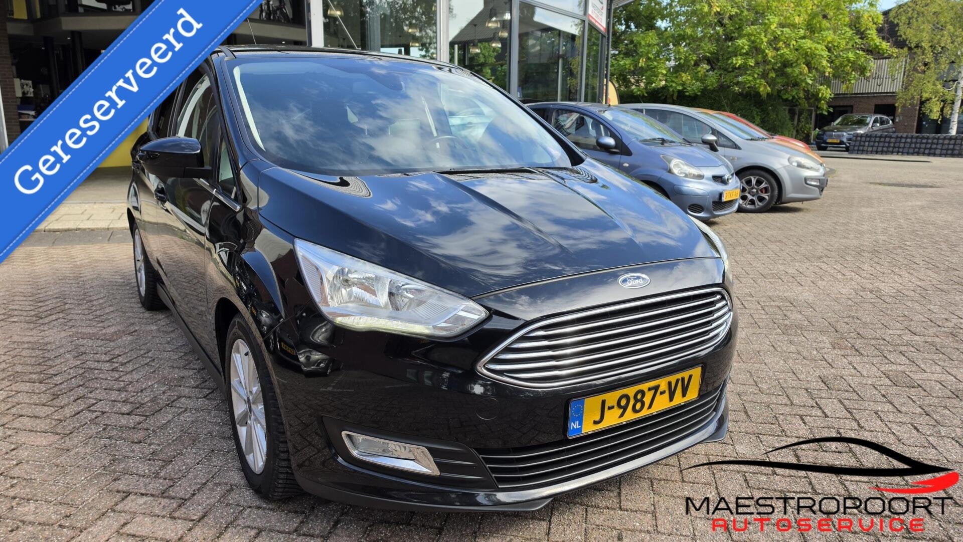 Ford C-Max 1.0 EcoBoost Titanium 125 pk – Zwart, Auto's, Voorwielaandrijving, 125 pk, Gebruikt, Euro 6