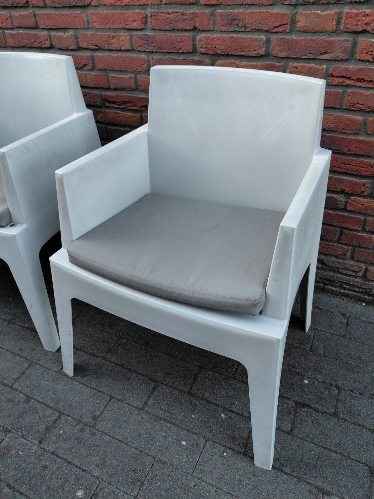 4x design tuinstoel, Tuin en Terras, Ophalen, Zo goed als nieuw, Kunststof, Stapelbaar