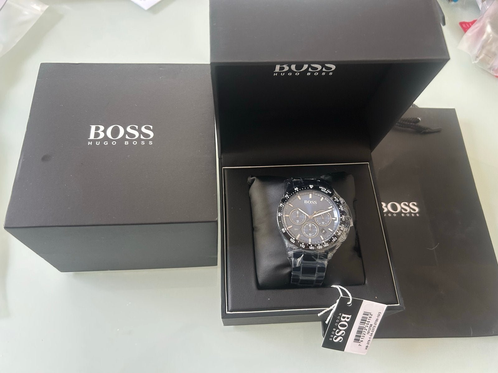 Nieuw BOSS Herenhorloge Chronograaf Blauw Staal Ref 1513758, Overige merken, Staal, Staal, Polshorloge
