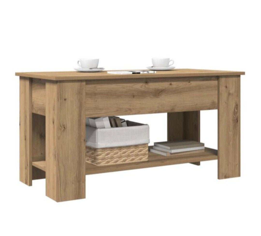 Nieuwe salontafel, in hoogte verstelbaar blad, eiken kleur, Huis en Inrichting, Tafels | Salontafels, Nieuw, 50 tot 100 cm, 100 tot 150 cm