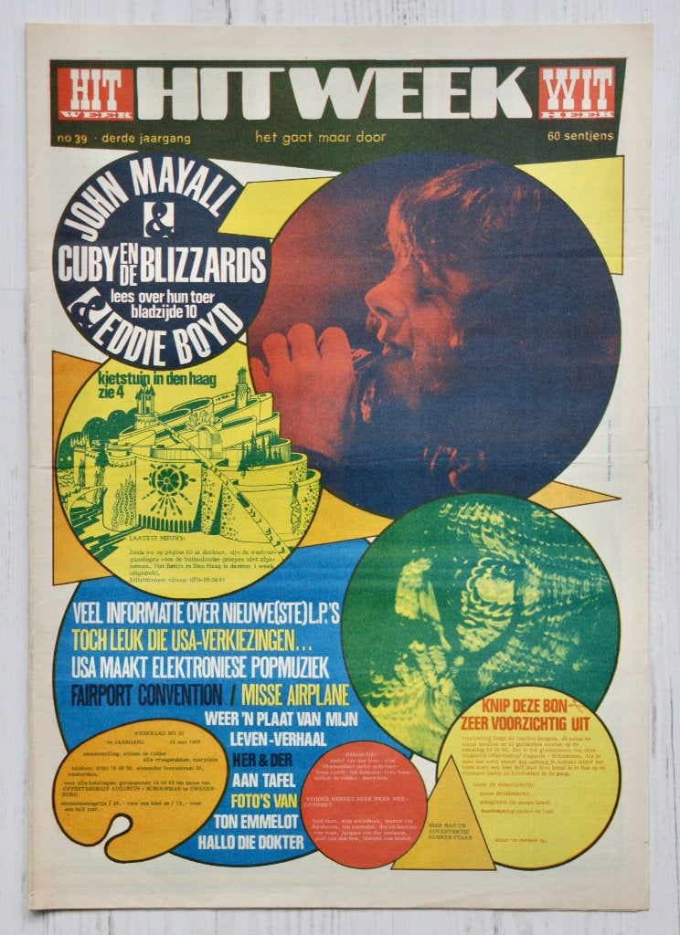 Hitweek nr 39 - 14 mei 1968, Boeken, Ophalen of Verzenden, Gelezen, Muziek, Film of Tv
