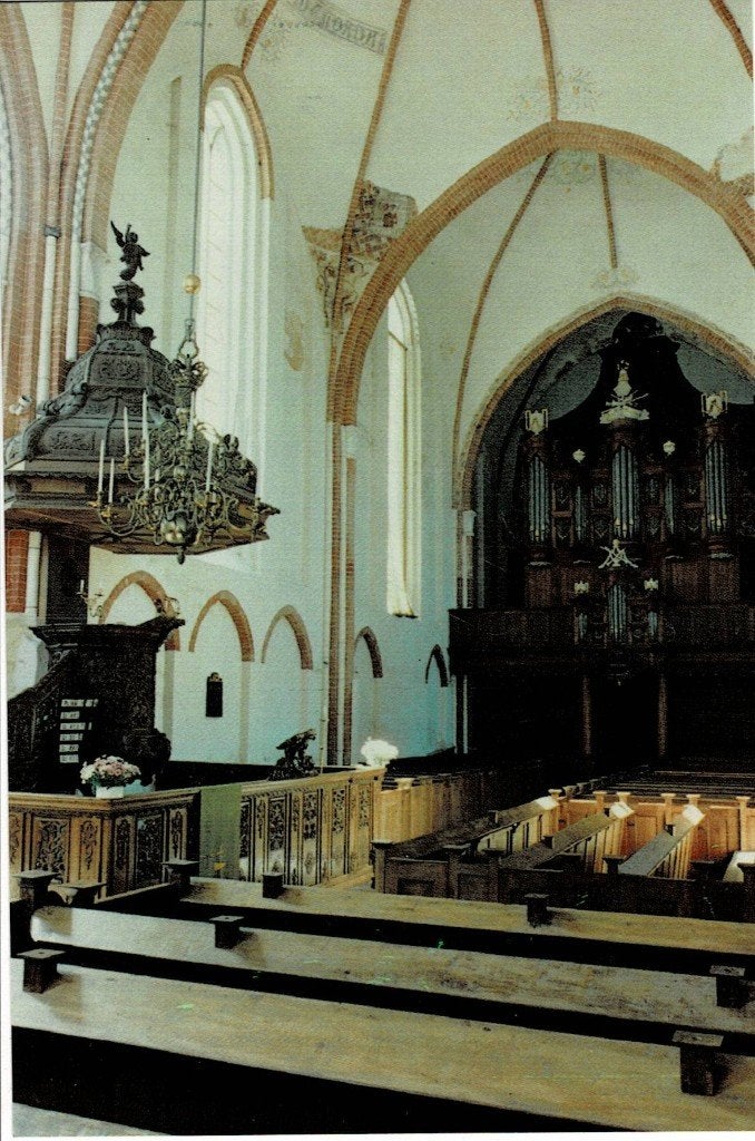 Noordbroek, interieur Kerk, Ophalen of Verzenden, 1980 tot heden, Ongelopen, Groningen
