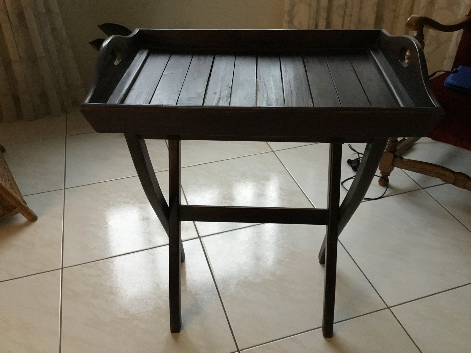 Butler tray, Ophalen, Gebruikt, Rechthoekig, Hout