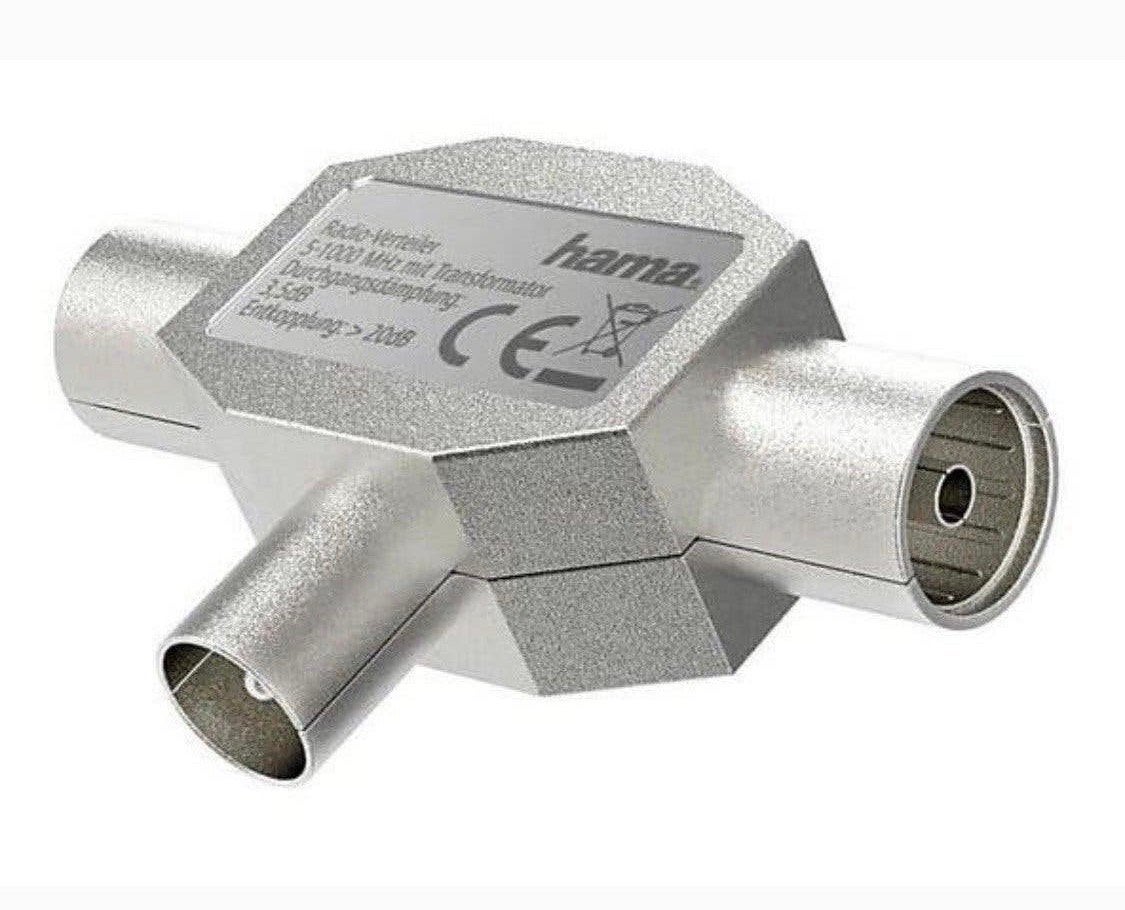 Nieuw! Hama Coax Radiosplitter – 2-weg Antenneverdeler, Ophalen of Verzenden, Nieuw, Minder dan 2 meter