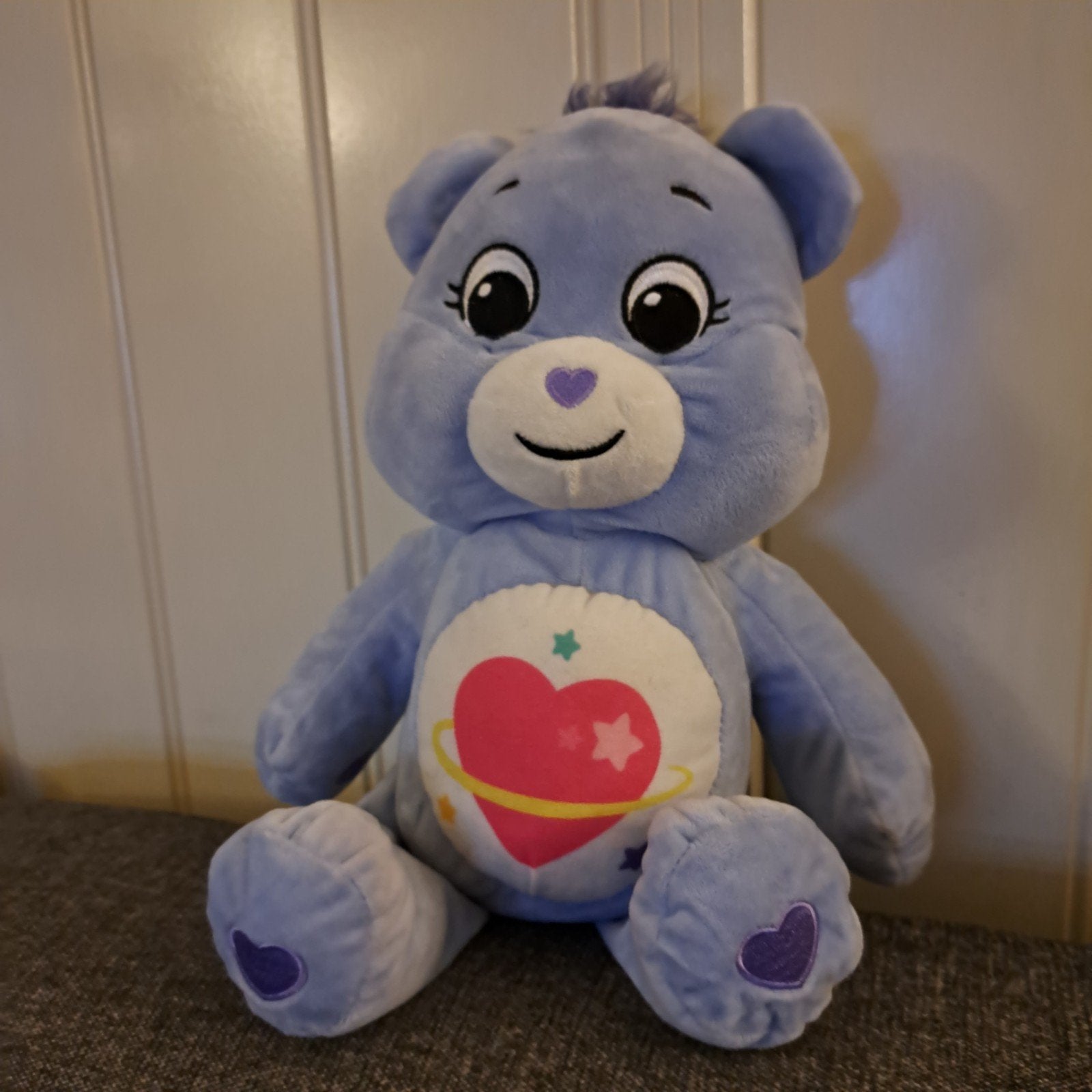 Troetelbeer 30cm - Zachte Knuffelbeer met Hartje, Paars, Gebruikt, Overige merken, Overige karakters