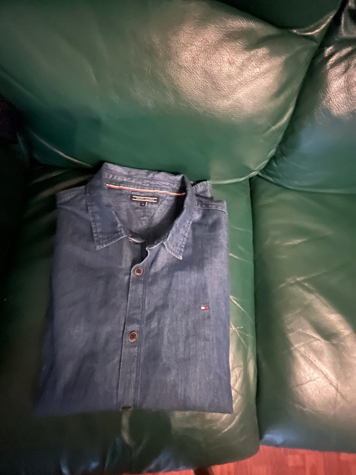 Tommy Hilfiger heren overhemd - Maat M, Ophalen of Verzenden, Zo goed als nieuw, Blauw, Halswijdte 41/42 (L)
