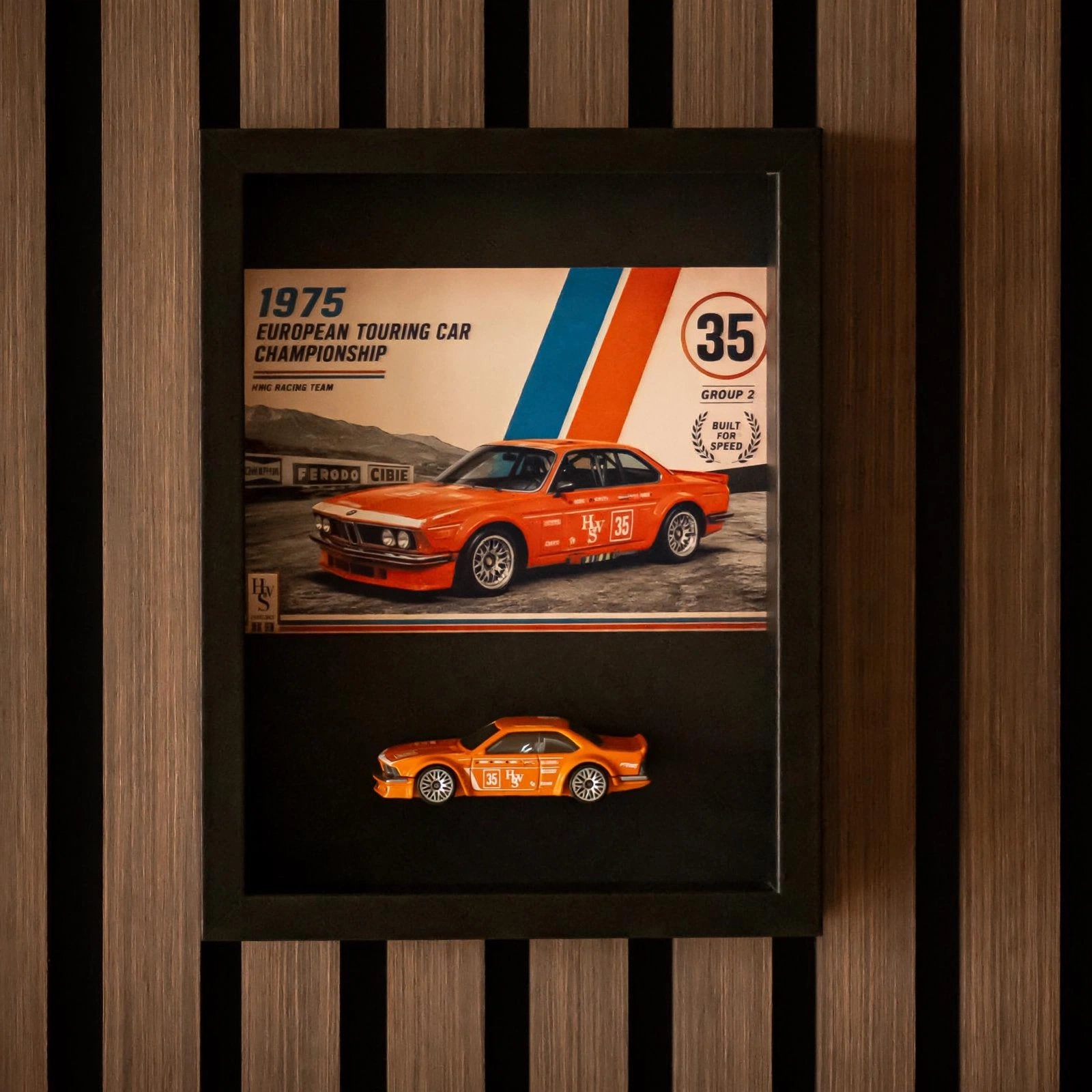 BMW 3.0 CSL Frame / 3D Shadow Box - 1975 European, Ophalen of Verzenden, Nieuw, Auto's