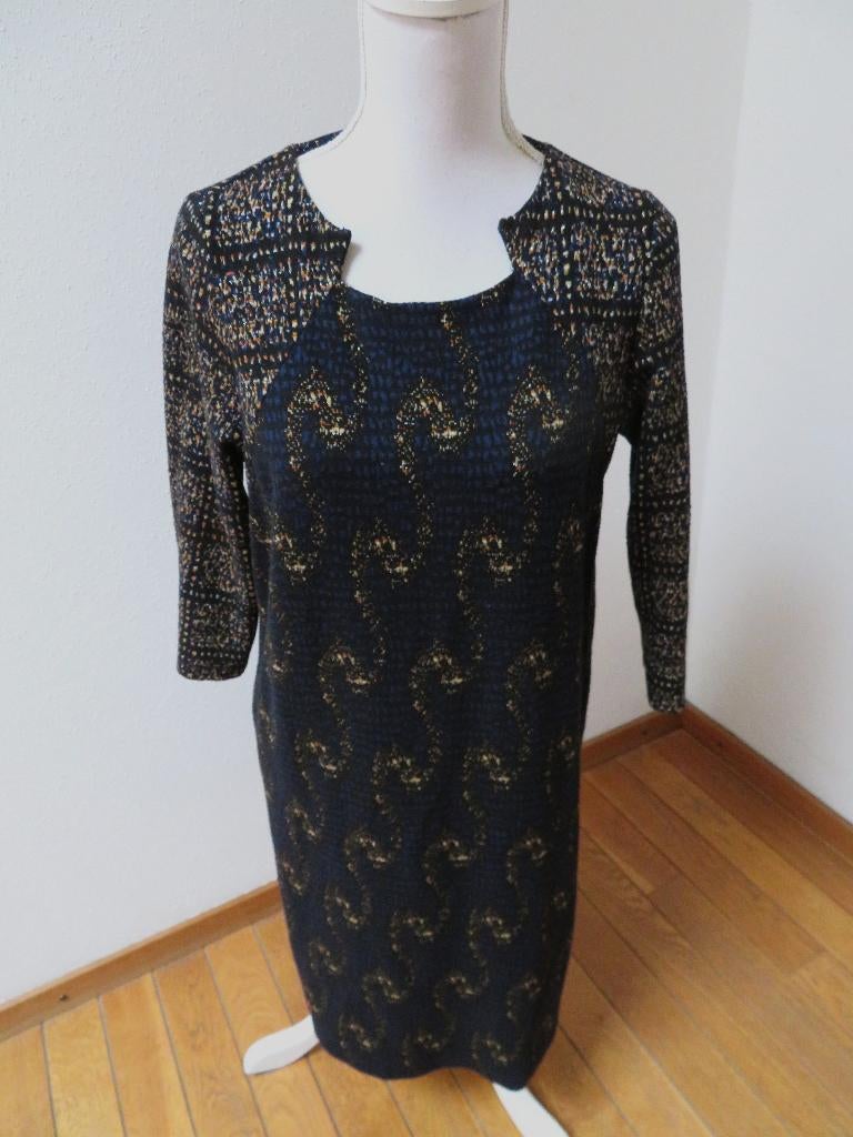 W13 B THREE aparte jurk zwart blauw zilver maat 40, Maat 38/40 (M), B three, Blauw, Ophalen of Verzenden