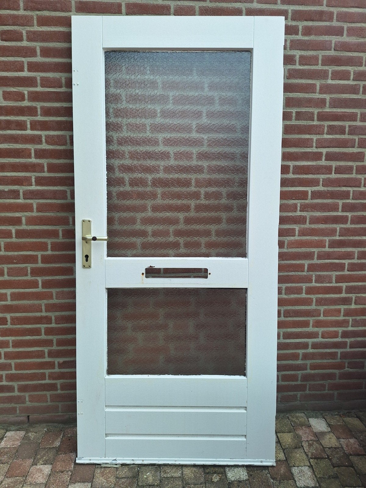 Houten voordeur met enkel glas, 92x201,5 cm, gratis, Doe-het-zelf en Verbouw, Gebruikt, Ophalen of Verzenden, 200 tot 215 cm, Glas