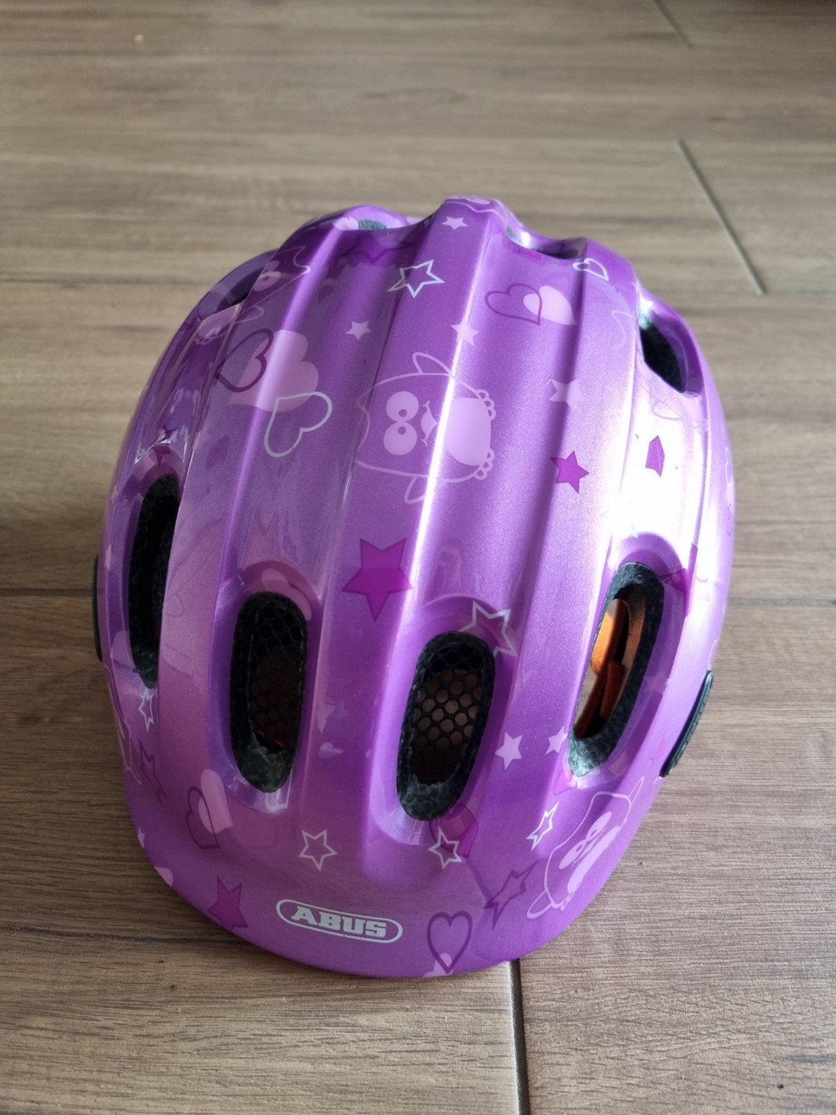 ABUS Smiley 2.0 Kinderfietshelm Paars 50-55cm, Jongen of Meisje, Overige maten, Ophalen of Verzenden, Zo goed als nieuw