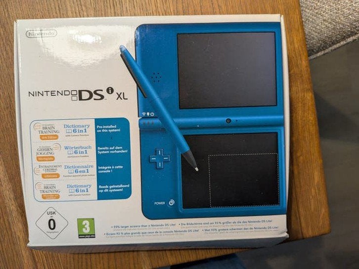 Nintendo DS XL, Ophalen of Verzenden, Zo goed als nieuw, Blauw, Dsi XL
