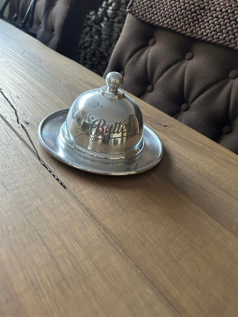 Riviera Maison botervloot met smeermesje - Nieuw, Overige typen, Ophalen of Verzenden, Metaal, Riviera Maison