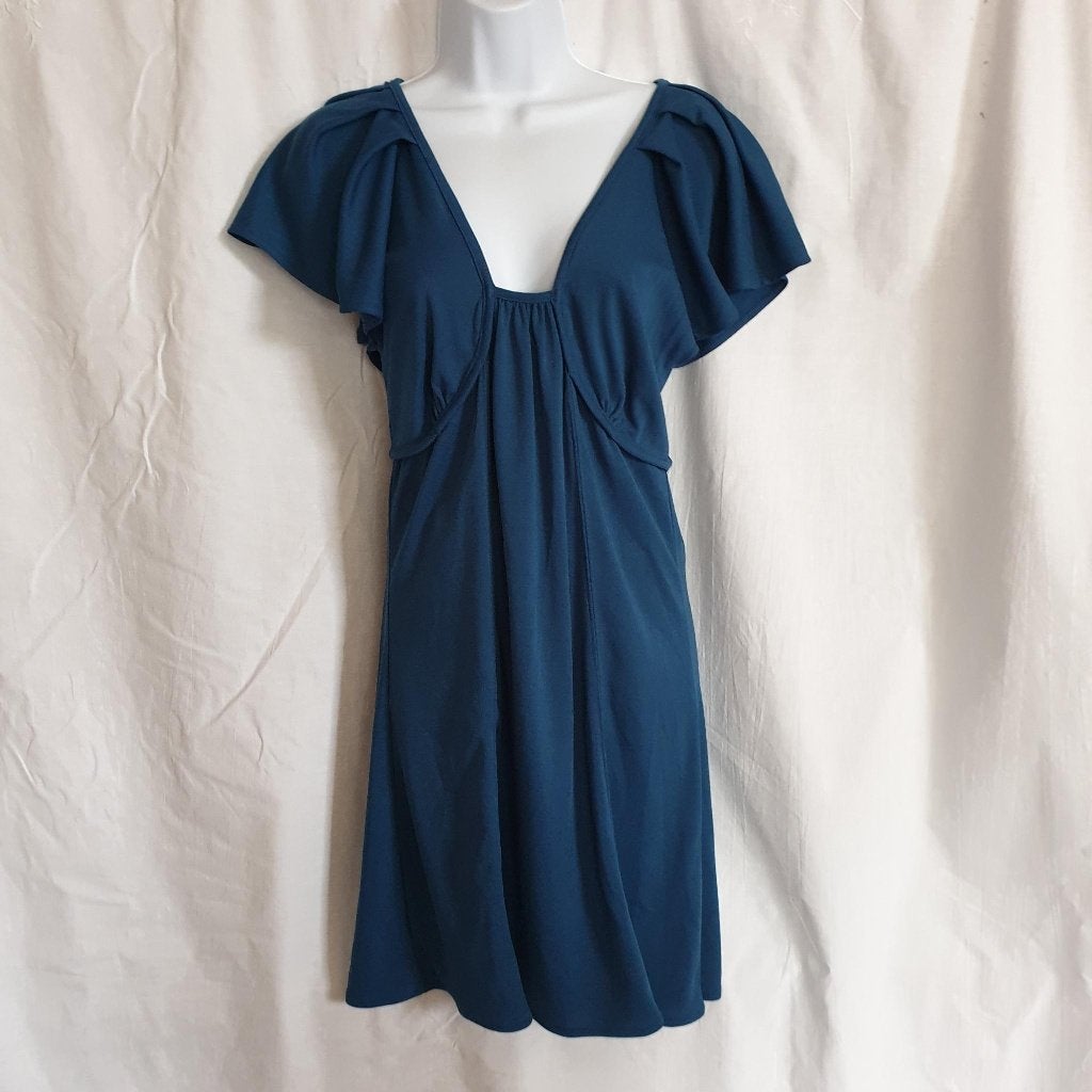 Mooie blauwe jurk. Mt S merk Margit Brandt Copenhagen, Blauw, ., Ophalen of Verzenden, Zo goed als nieuw