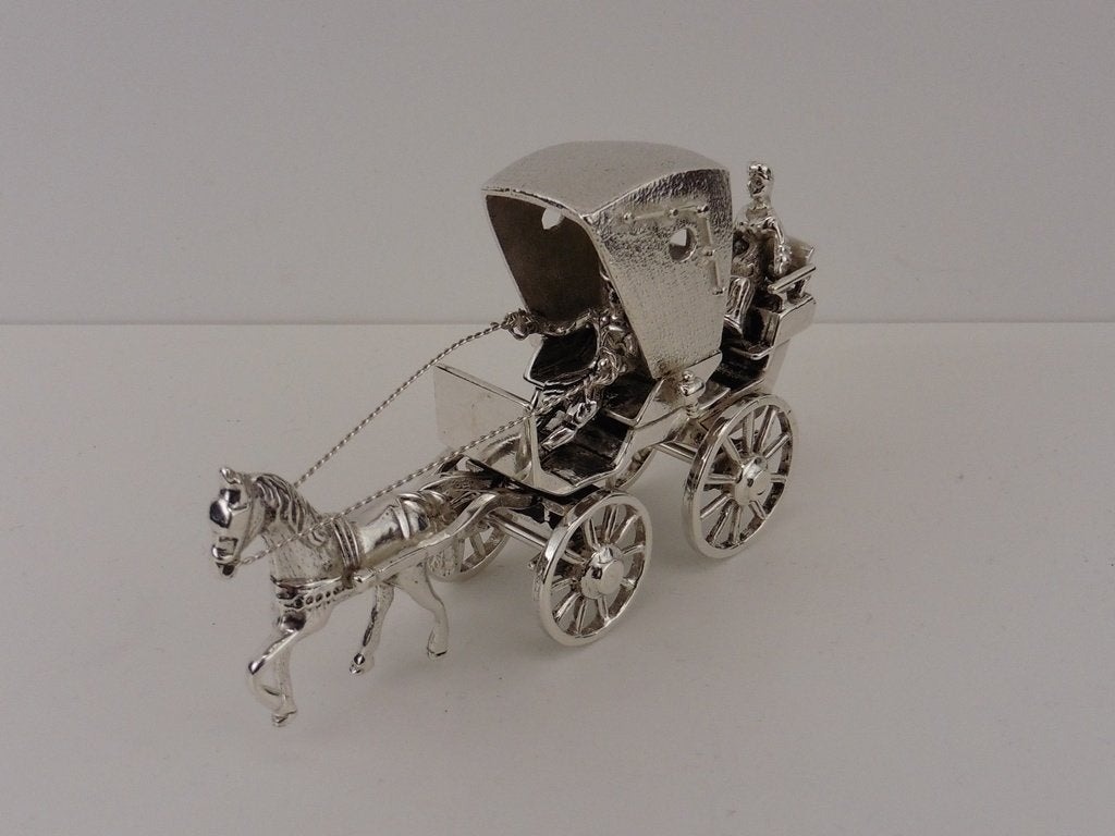 Zilveren miniatuur Koets                                 Z46, Ophalen of Verzenden, Zilver