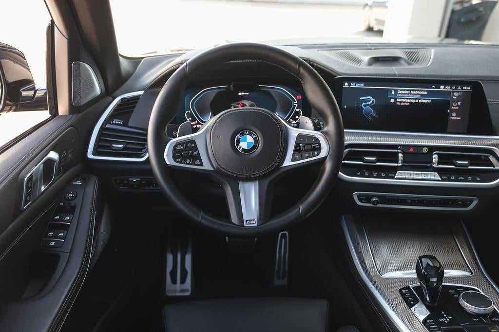 BMW X5 xDrive45e High Executive M Sport Automaat / Panoramad, Gebruikt, 394 pk, Met garantie (alle), Zwart