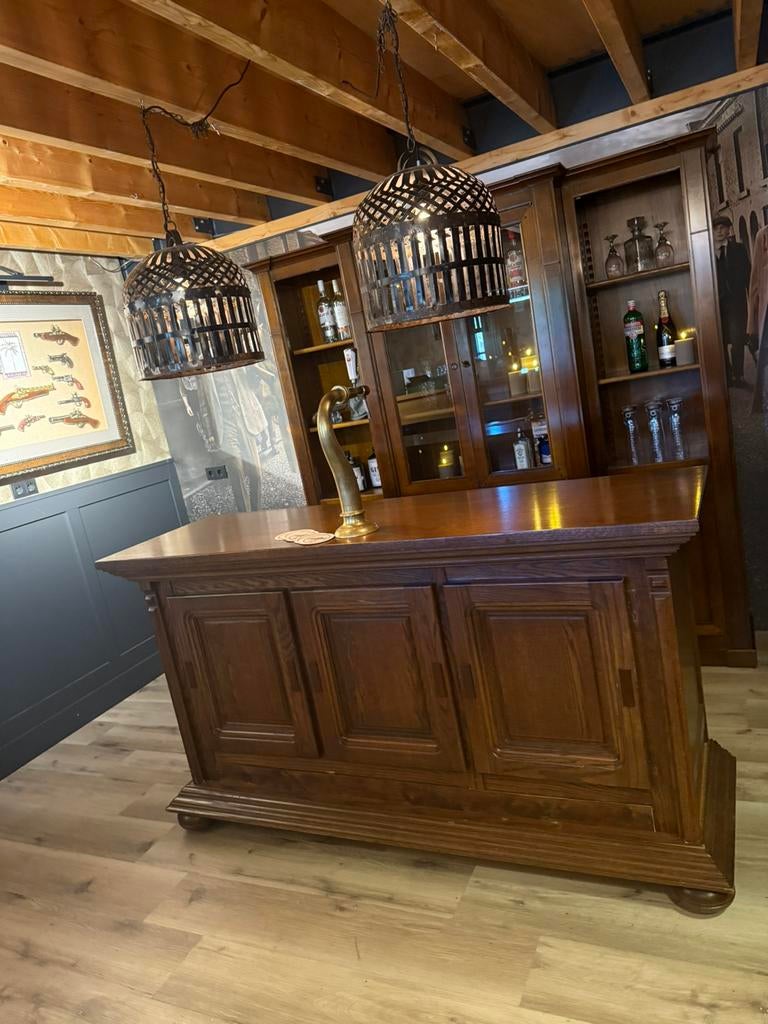 Antieke eiken barset toog man cave bruin cafe kroeg massief, Huis en Inrichting, Ophalen of Verzenden, Zo goed als nieuw