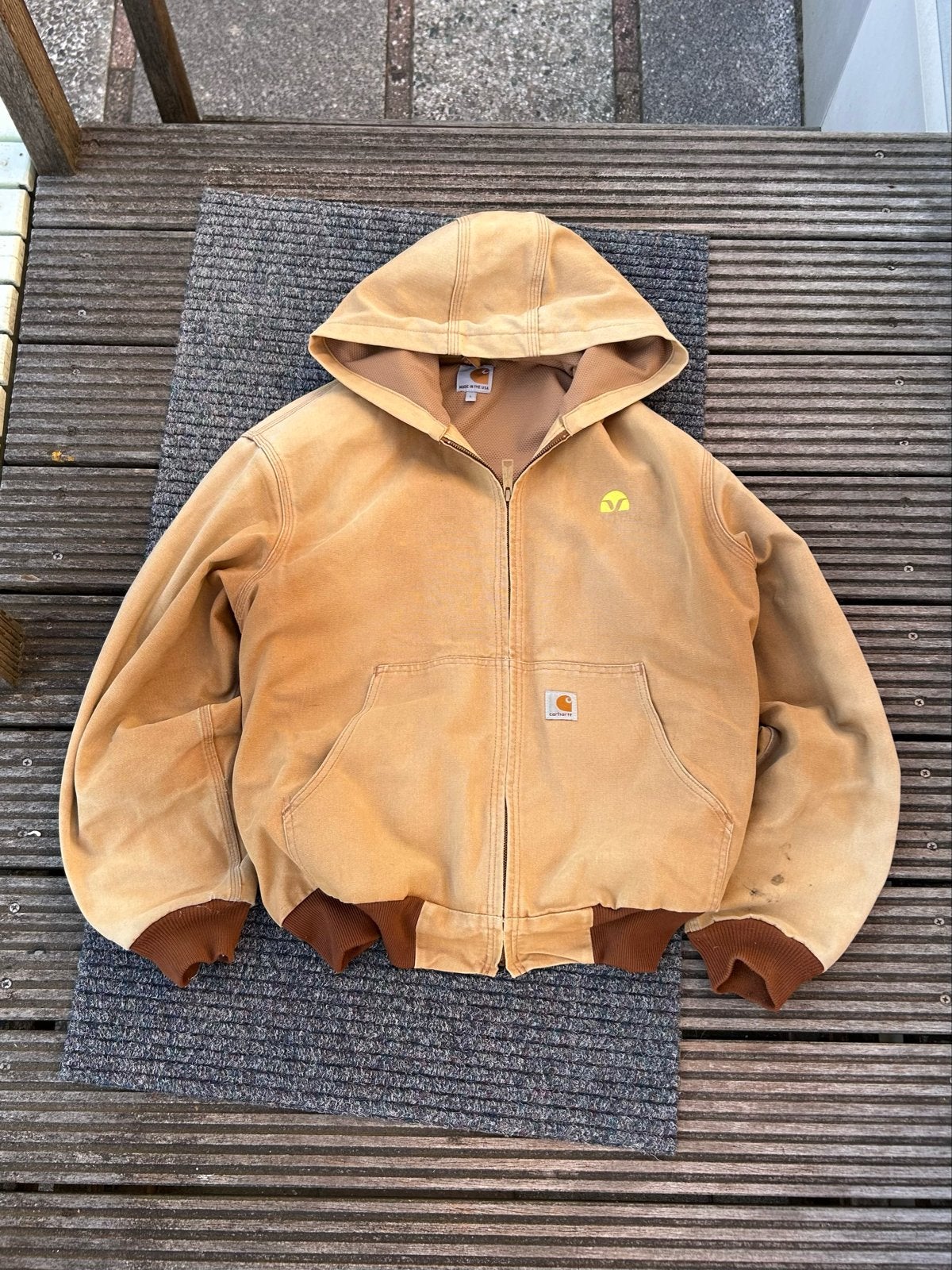 Carhartt canvas jas bruin active vintage, Ophalen of Verzenden, Gedragen, Maat 52/54 (L), Bruin