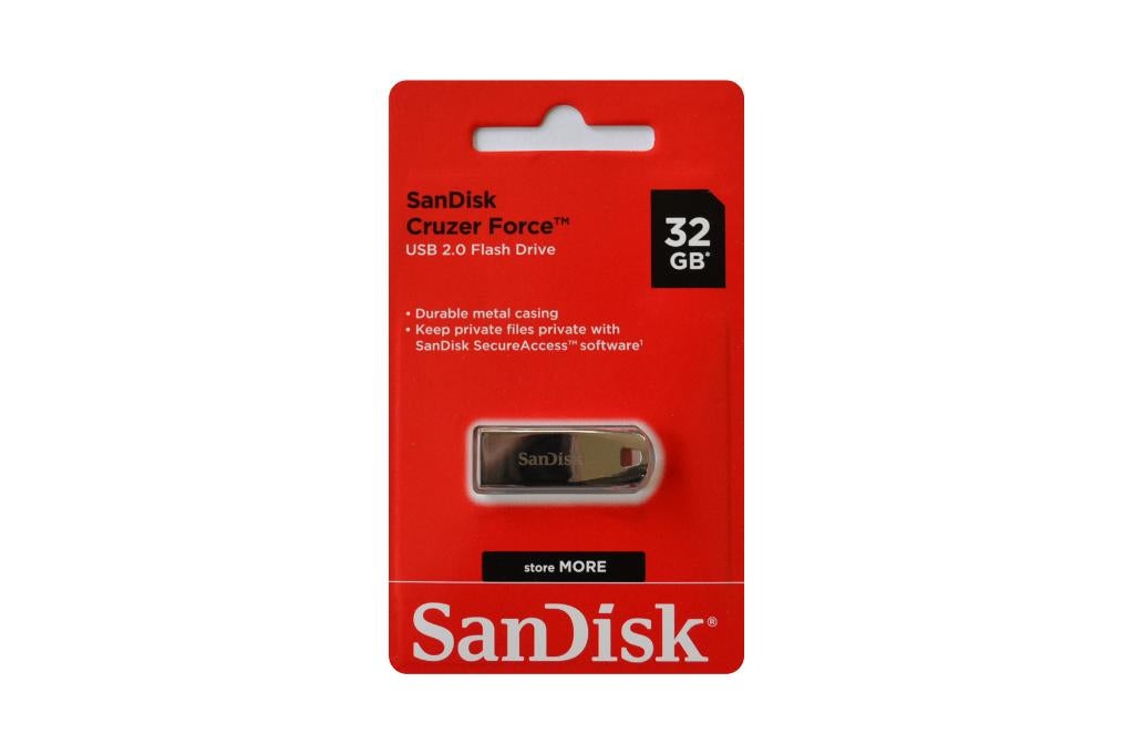 Sandisk Cruzer Force 32GB usb stick, 32 GB, Support-en.sandisk.com (contact form), Nieuw, Sandisk