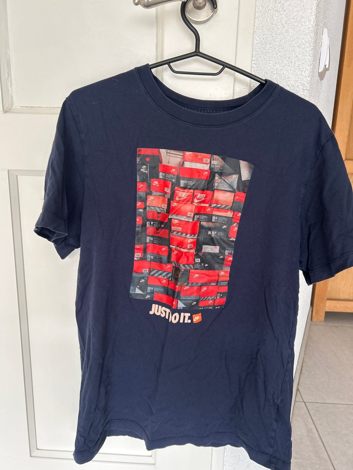 Nike T-shirt Maat M met 'Just Do It' print, Ophalen, Gedragen, Maat 48/50 (M), Blauw