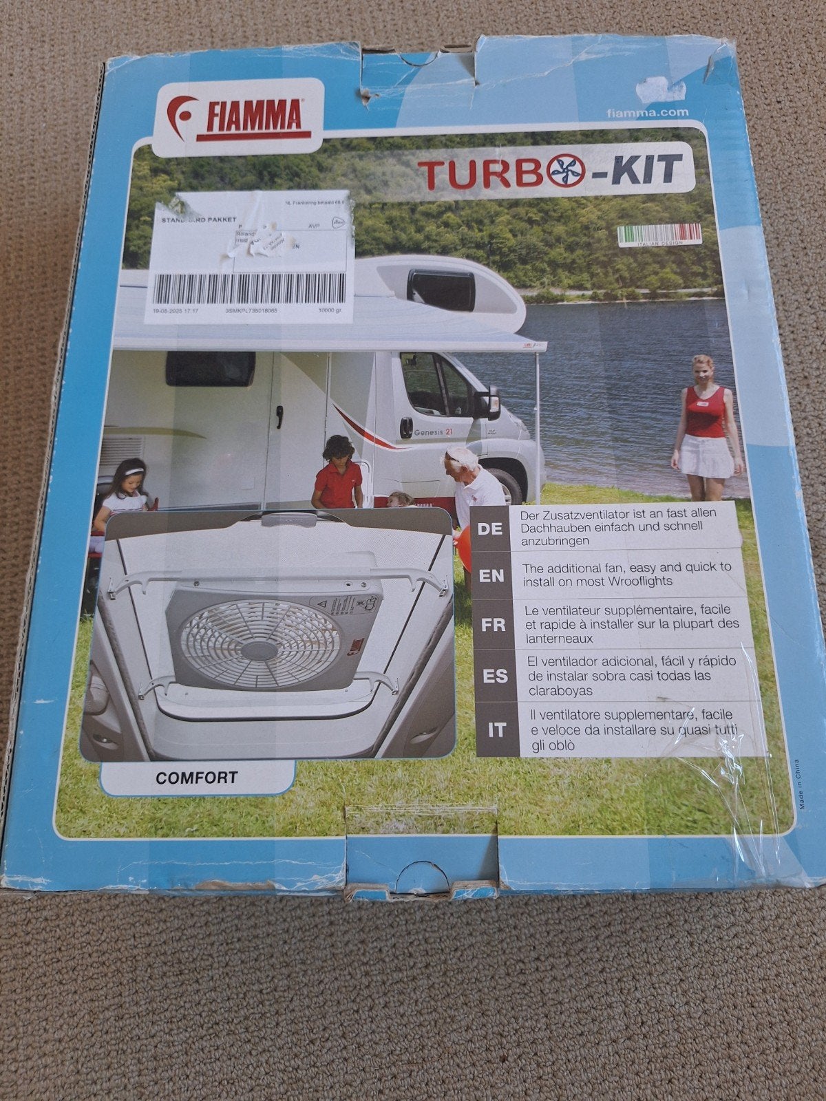 Fiamma Turbo-Kit 12V Ventilator voor Dakluik/Caravan, Ophalen of Verzenden, Gebruikt
