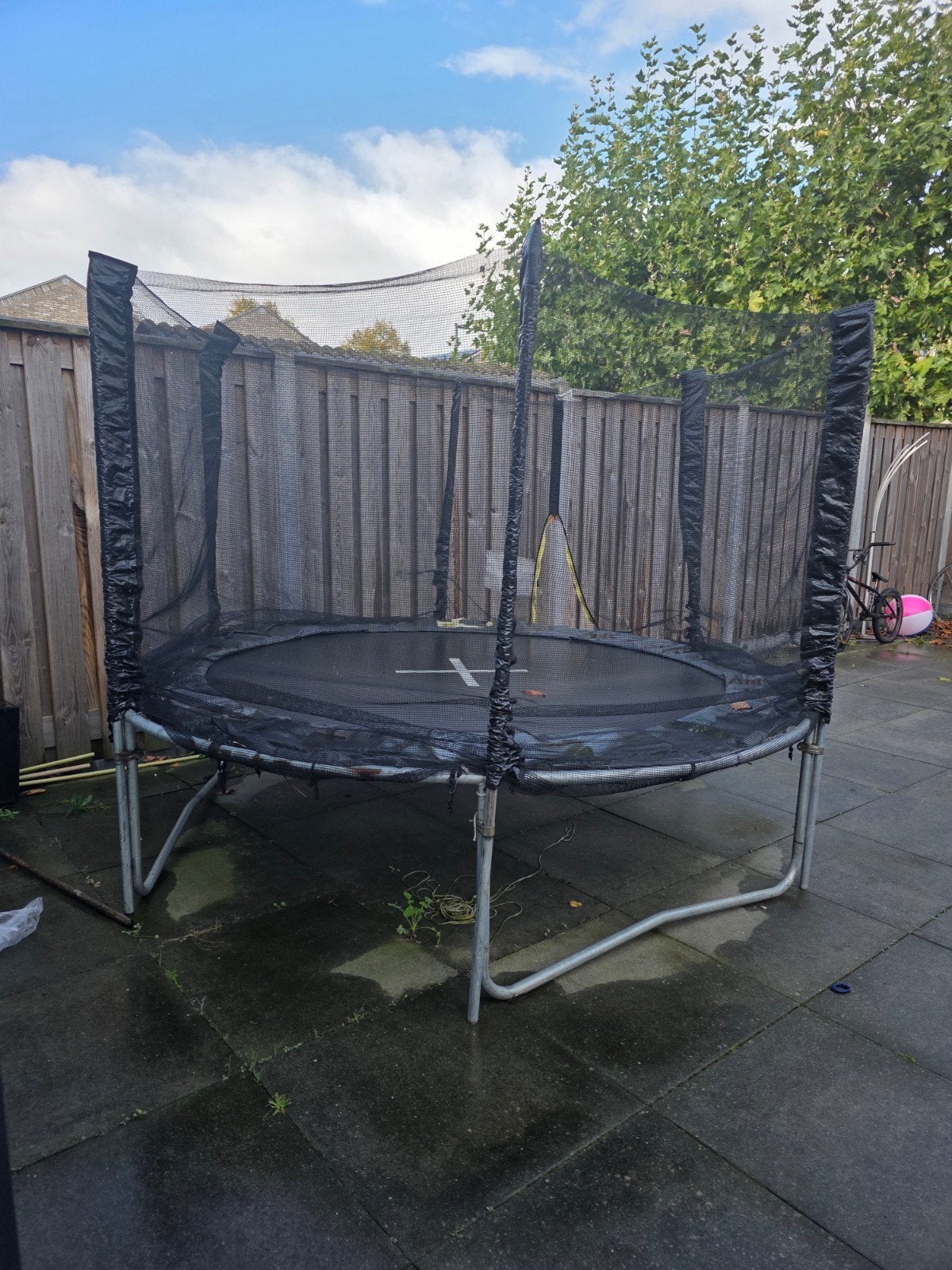 Grote trampoline met veiligheidsnet, Ophalen, Gebruikt