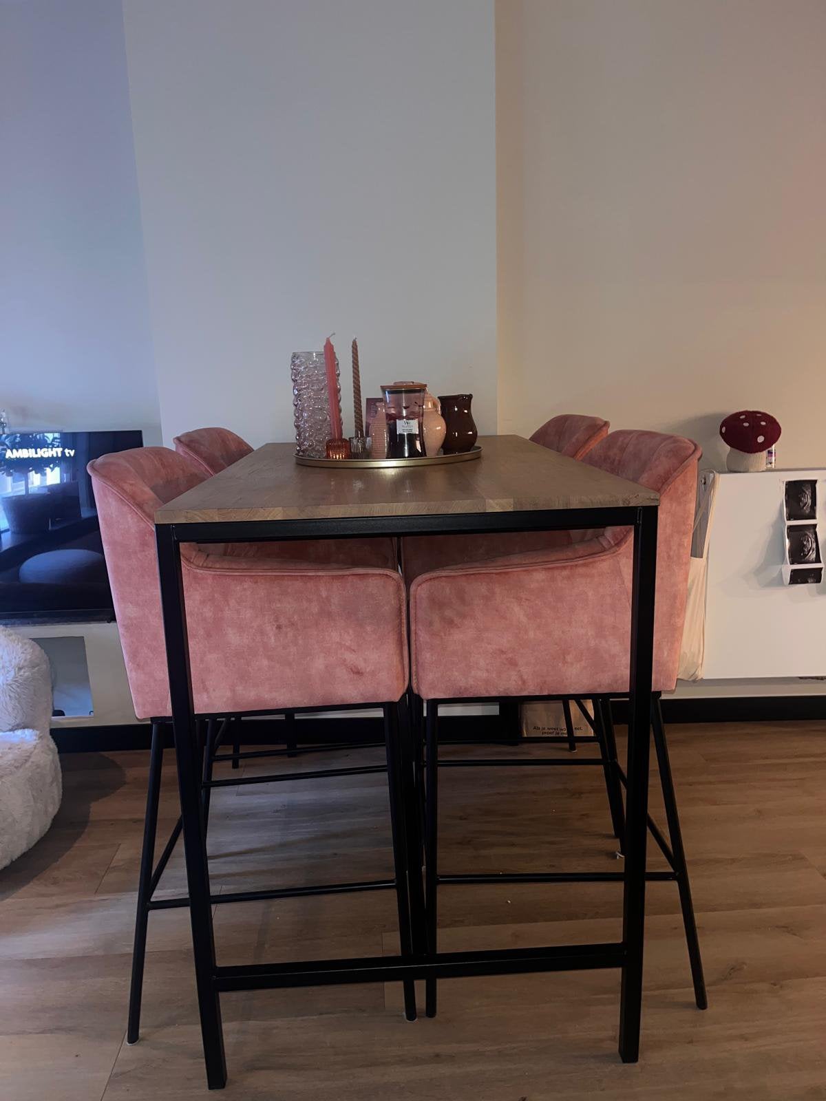 SUPER GAVE ZGAN BARTAFEL MET 4 HEERLIJKE BARSTOELEN, Ophalen, Zo goed als nieuw