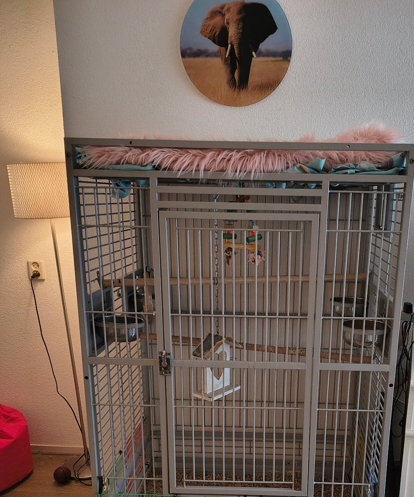 grote papegaaienkooi, Ophalen, Zo goed als nieuw, Metaal, Vogelkooi