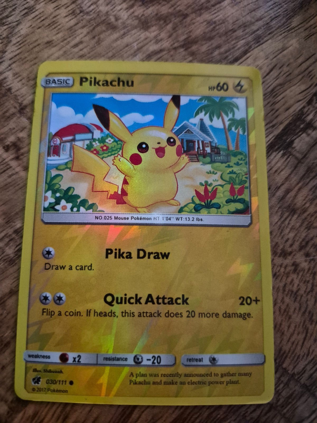 Pikachu Pokémon kaart - Holo - Zo goed als nieuw, Ophalen of Verzenden, Zo goed als nieuw, Losse kaart, Foil