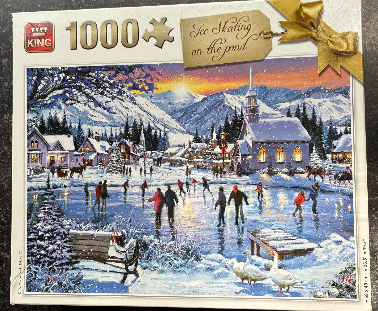 King Legpuzzel 1000 stukjes - Ice Skating on the Pond, Hobby en Vrije tijd, Denksport en Puzzels, Ophalen, 500 t/m 1500 stukjes