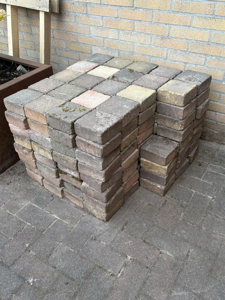 Stenen 14x14, Tuin en Terras, Tegels en Klinkers, Ophalen, Zo goed als nieuw, Beton, Klinkers