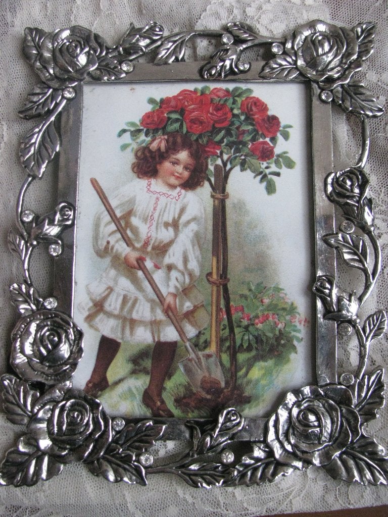 Fotolijst met Rozen & Strass Steentjes - 16.5 x 13 cm, Verzenden