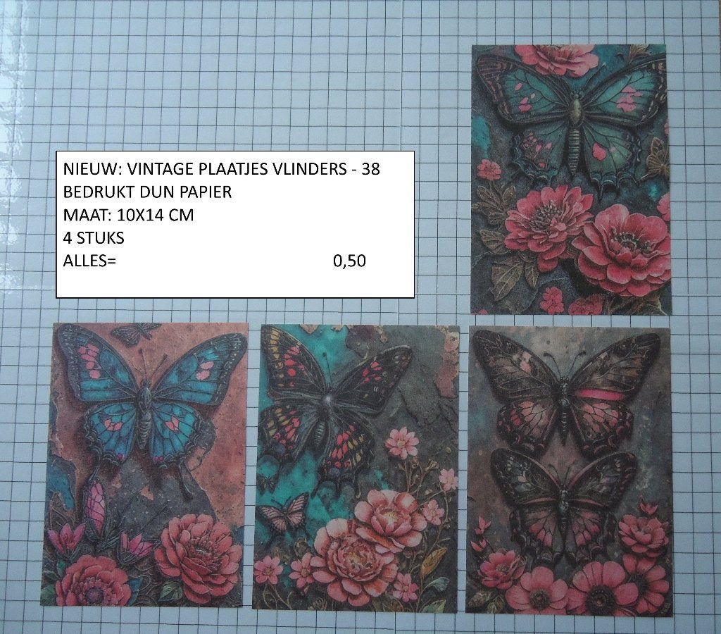 ⚠️nu 0,35: vintage plaatjes vlinders 38 ( alleen verzenden, Hobby en Vrije tijd, Ophalen, Nieuw, Papier of Karton, Overige merken