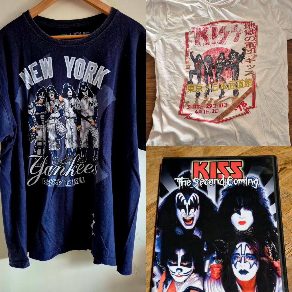 KISS 2 T-shirts gratis dvd!, Kleding | Heren, T-shirts, Ophalen of Verzenden, Maat 56/58 (XL), Blauw