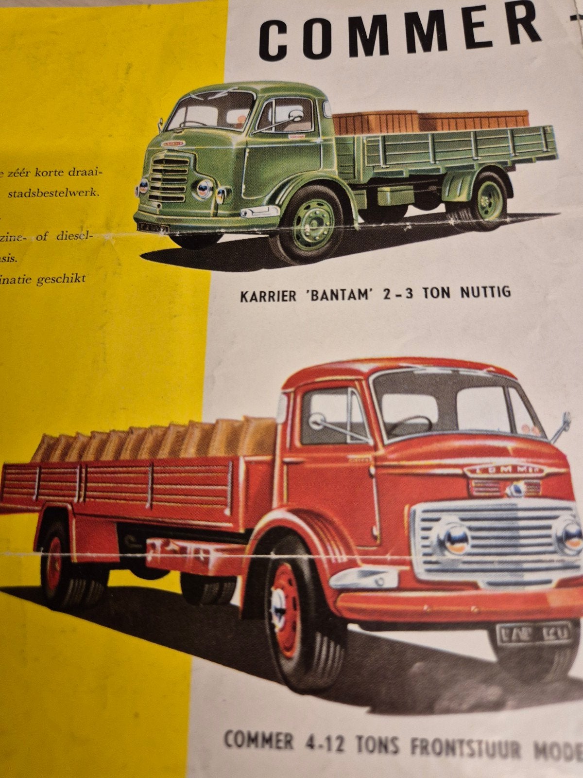 jaren 50 60 Commer bestelbus bestelwagen 450kg brochure, Ophalen of Verzenden, Gelezen, Overige merken