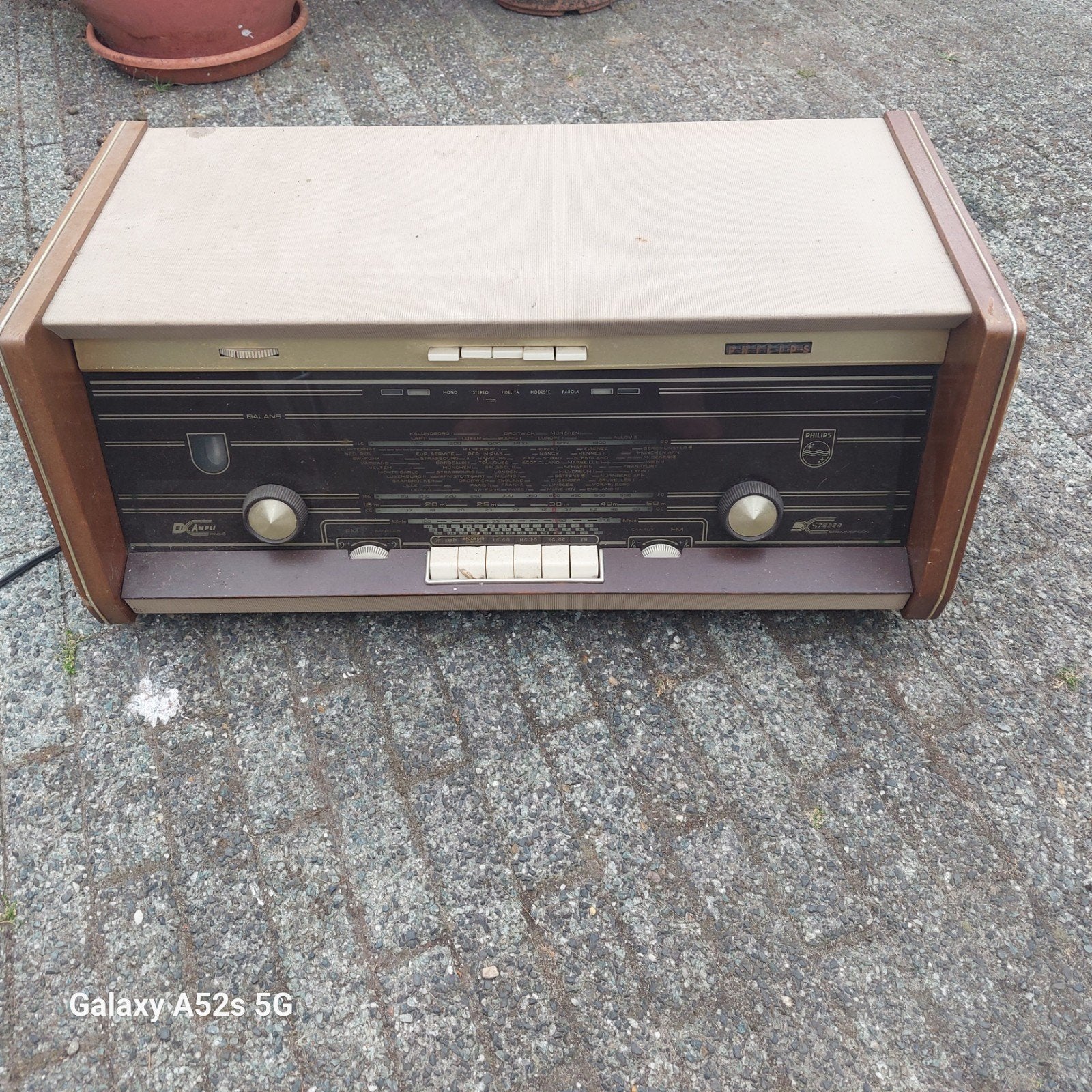 Vintage Philips buizenradio - werkt niet, Ophalen of Verzenden, Gebruikt, Radio