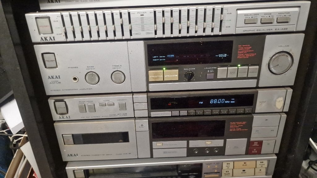 Vintage Akai cube stereo video, Ophalen, Gebruikt, Tuner of Radio, Losse componenten