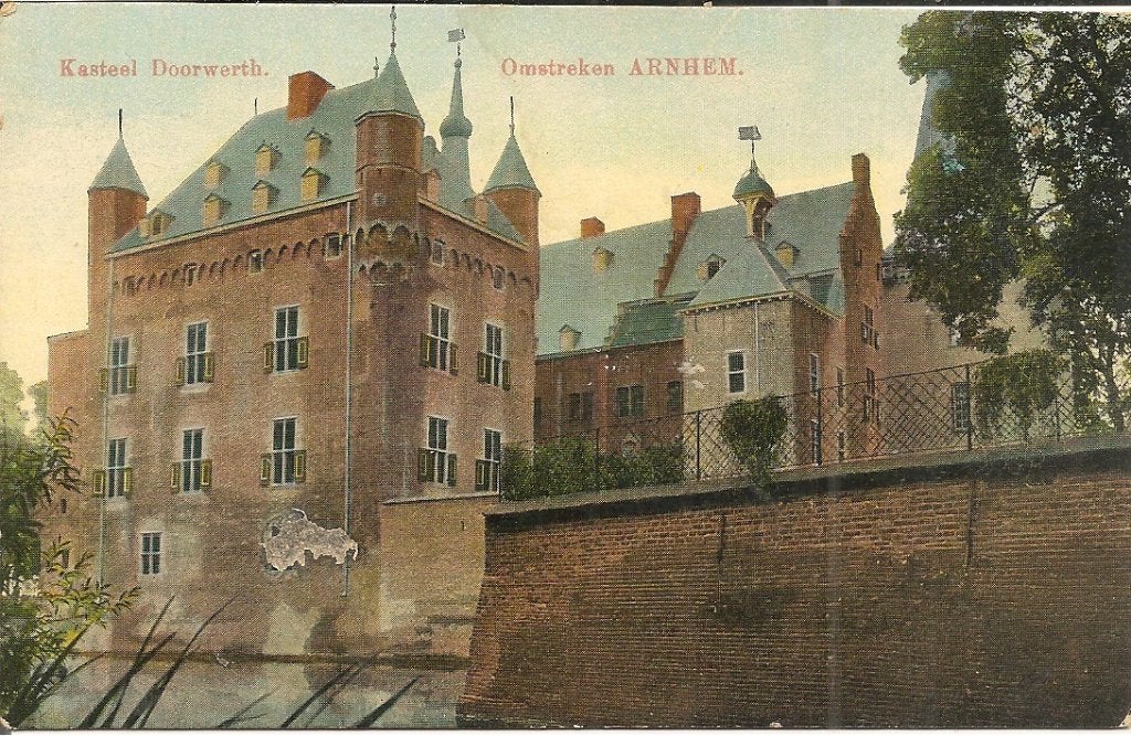 Oude Ansichtkaart Kasteel Doorwerth Omstreken Arnhem, Ophalen of Verzenden, 1920 tot 1940, Ongelopen, Gelderland